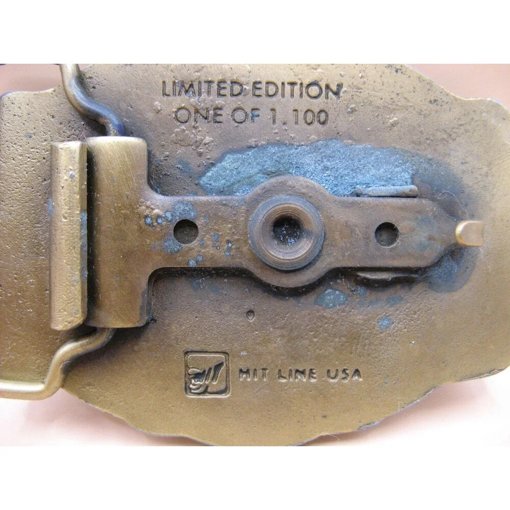 1981 HWCA Hesston Workers Corporation NFIU Local 228 Belt Buckle HIT LINE USA